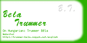 bela trummer business card